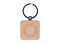 Starburst Decorative Star Sun Shine Flare Engraved Wood Square Keychain Tag Charm